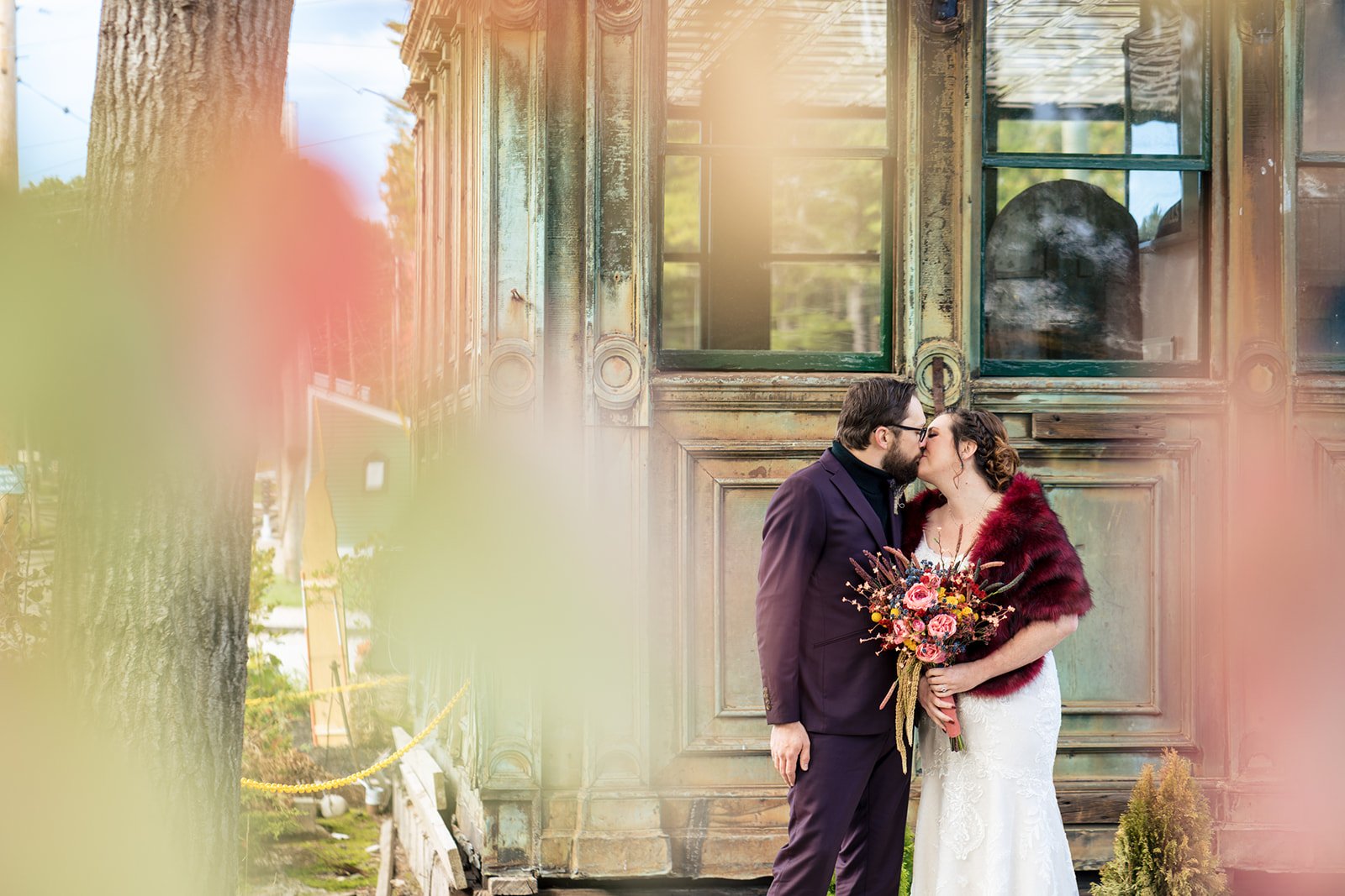 Jackie + Ethan Wedding at Seashore Trolley Museum, Kennebunkport, ME